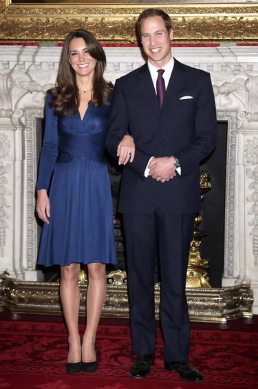 photo of Prince William and Catherine Middleton during their engagement photocall