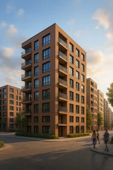 Einladendes urbanes Wohnen mit Klinkerfassade