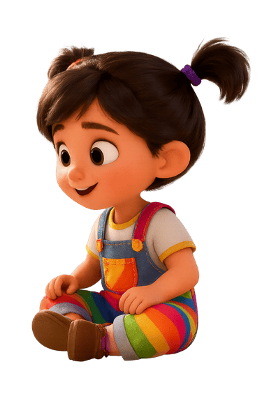 “Illustration of the BabyKidsLullaby character, designed to guide children with warmth and emotional