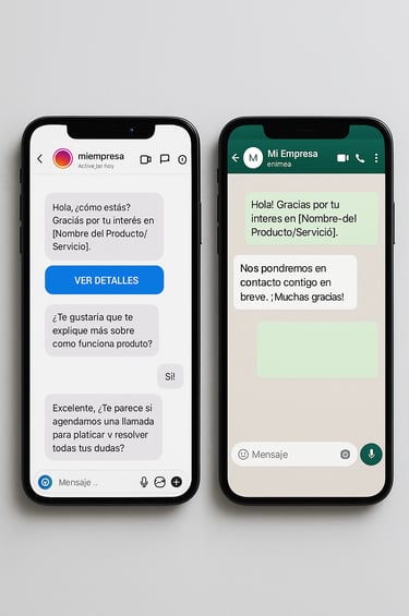two iphones with texting on them