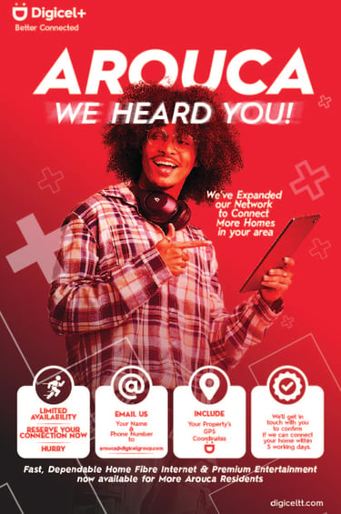 A Digicel ad promoting a new customer campaign in Tacarigua, Trinidad created by Andre Bates