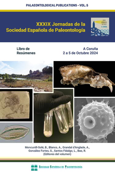 Front cover of the abstract book of the XXXIX Jornadas de la Sociedad Española de Paleontologia