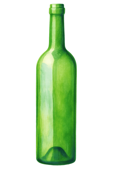 eine grüne Glasflasche