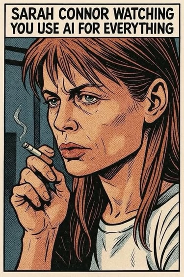 Sarah Connor nous regarde utiliser les IA pour tout