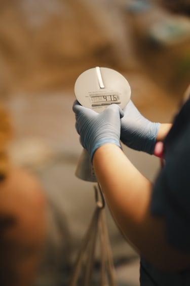 Art of Birth midwife weighing the baby