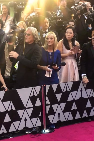 Angie Crouch in Press Pit at Academy Awards