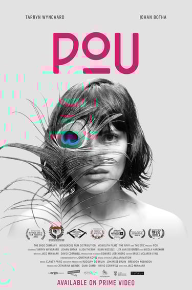Pou film poster with film festival laurels