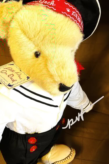 teddy bear Cornelius VanderBear dressed in sailor costume