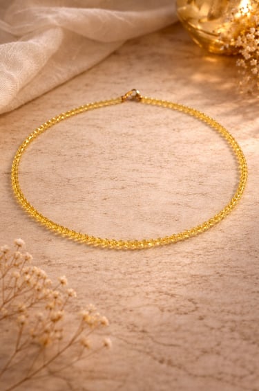 citrine necklace 4mm natural yellow gemstone for abundance confidence clarity and daily energy alignment