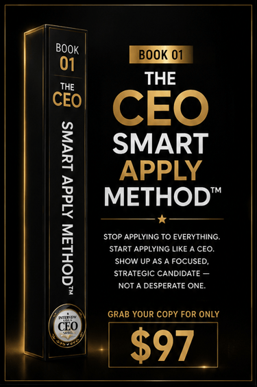 Book 01: The CEO Smart Apply Method for career advancement and strategic job hunting.
