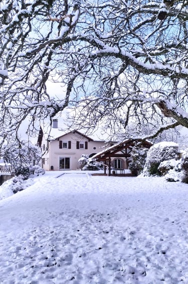 espace extérieur sous la neige