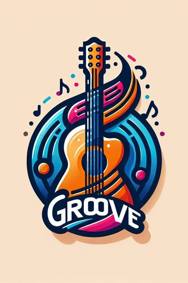 Groove logo colorful acoustic guitar