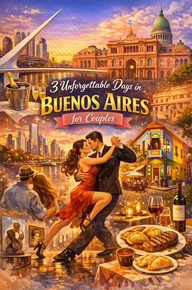 Iconic Argentina Symbols Around Tango Couple