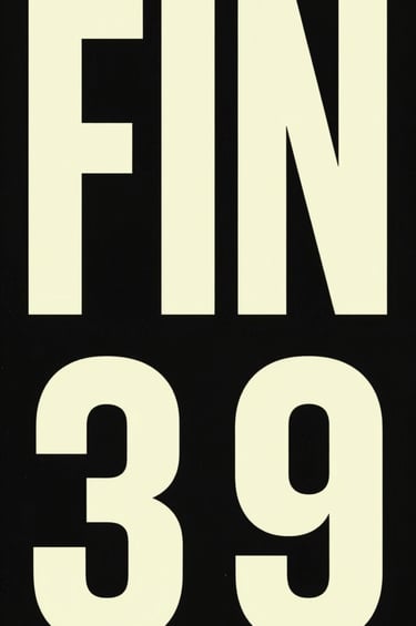 A classic 'FIN' title card, mimicking 1960s French New Wave cinema. Bold, condensed typography in #FDFDF5 on a deep #1A1A1A black background with visible film dust, scratches, and a slight vignette effect.