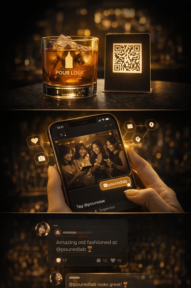 phone displaying social content from hospitality brand interaction