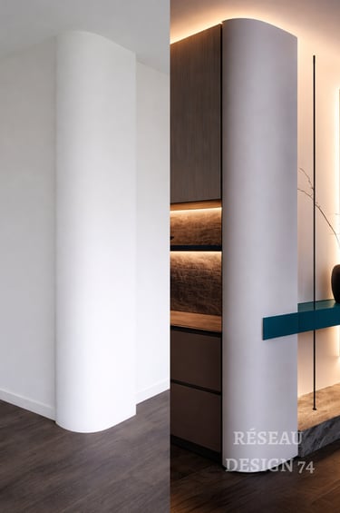 transformation interieur colonne courbe haute savoie