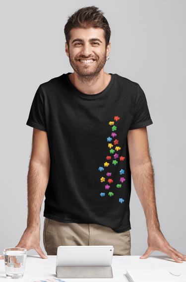 Falling Meeples Men's T-shirt