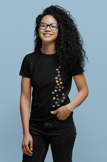 Falling Meeples women's T-shirt