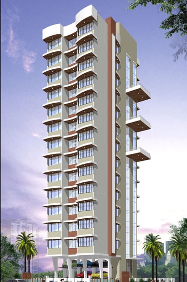 a tall building with a tall tower with a lot of windows. Vohra Developers Pvt. Ltd.