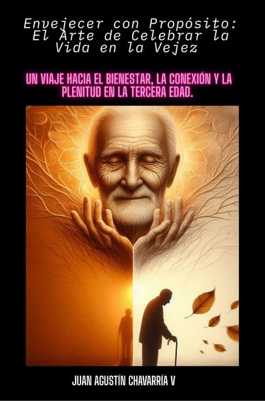 Rostro sereno y silueta otoñal evocan sabiduría, conexión y plenitud en la etapa de la vejez.