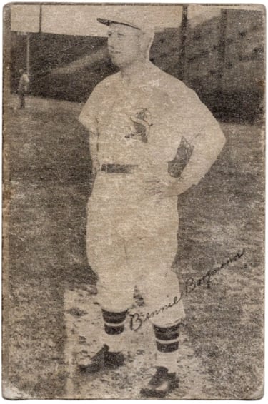 1940 Hughes Frozen Confections Bennie Borgmann Sacramento Solons Card (Basketball HOF)