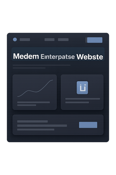 Modern enterprise website layout showcasing dark mode design and strategic content blocks