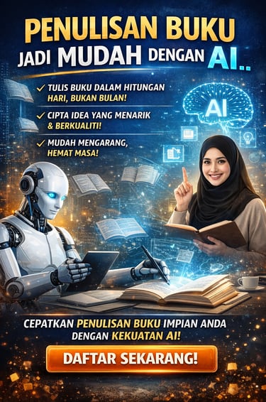 A robot and a woman writing a book with AI assistance for easy book writing and creative ideas.