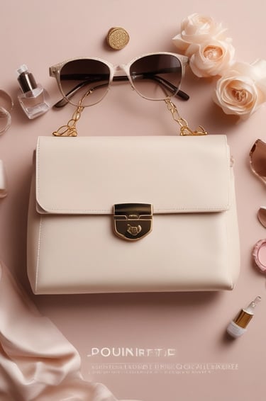 a purse with a purse and sunglasses on it