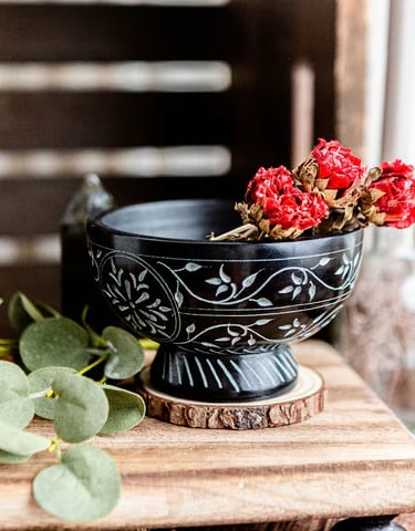 Black Soapstone Offering Bowl