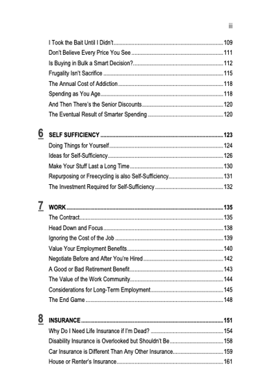 Table of Contents "What Would Dad Do? - Volume 1" Essential Money Management Page iii