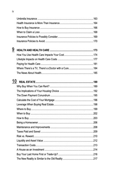 Table of Contents "What Would Dad Do? - Volume 1" Essential Money Management Page iv