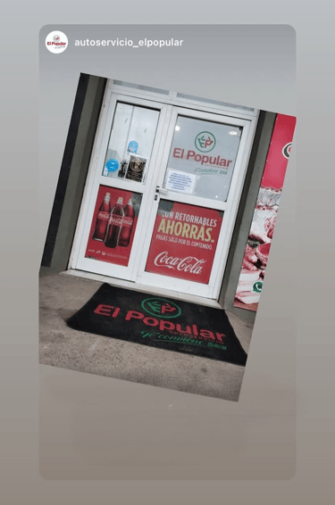 Felpudo con logo personalizado supermercado el popular