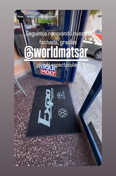 Felpudo personalizado con logo concesionaria expo