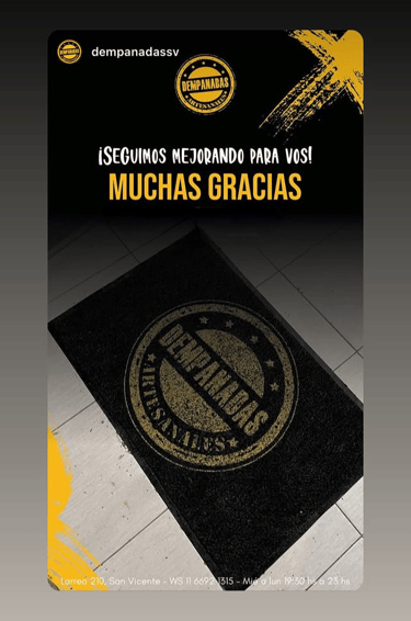 Felpudo con logo personalizado dempanadas