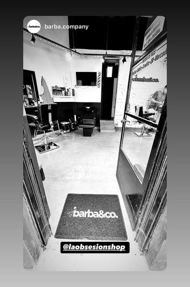 Felpudo personalizado logo peluqueria barberia barbaco