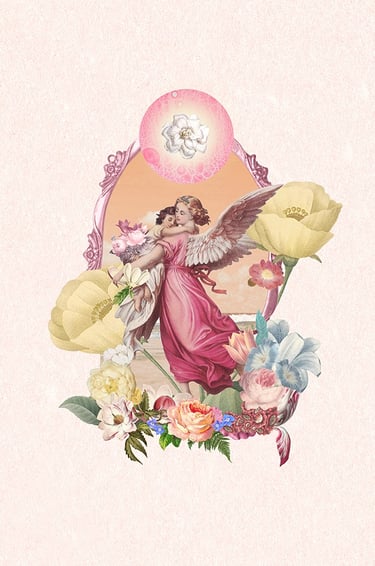 Obraz anioła w kwiatach