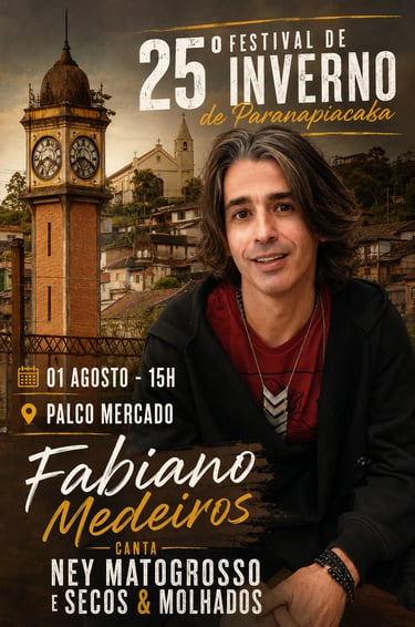 Festival de inverno de Paranapiacaba Fabiano Medeiros canta Ney Matogrosso e Secos e Molhados.