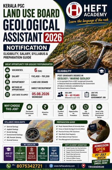 Kerala psc land use board geological assistant