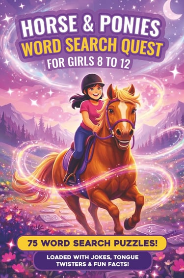 Horses & Ponies Word Search Quest for Girls 8 to 12 Front Cover