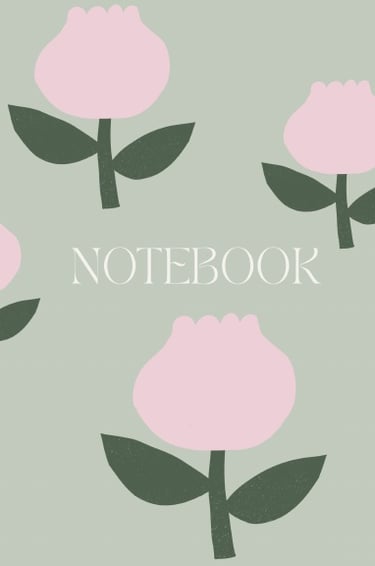 Modern Floral Blank Softcover Notebook