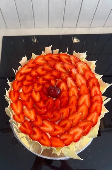 Fraisier chocolat blanc grand