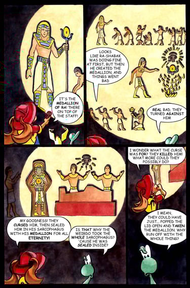 Amber Lee and Jasper explore the tomb of the Mummy