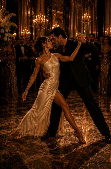 Bailan como si el tiempo les debiera todos los años que nunca compartieron.