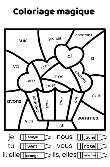 coloriage magique cupcake