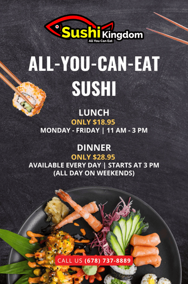 a sushi restaurant flyer