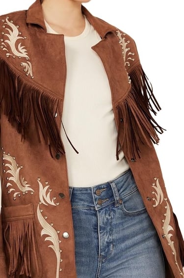 EMBEROIDERED FRINGED 