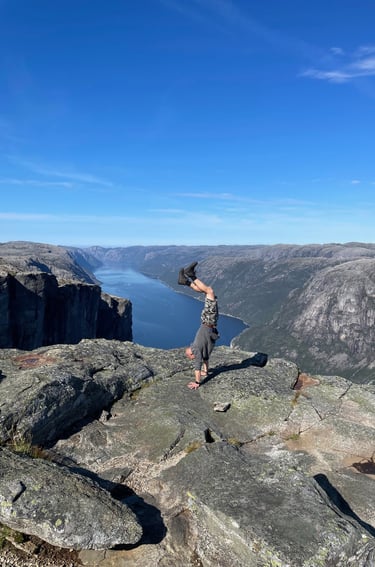 The walk up to Kjerag the highest peak around Lysefjorden and then on to the Kjeragbolten, Norway