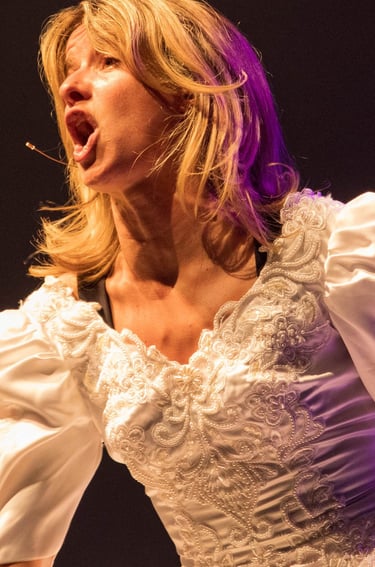 a woman in a white dress with a white dress