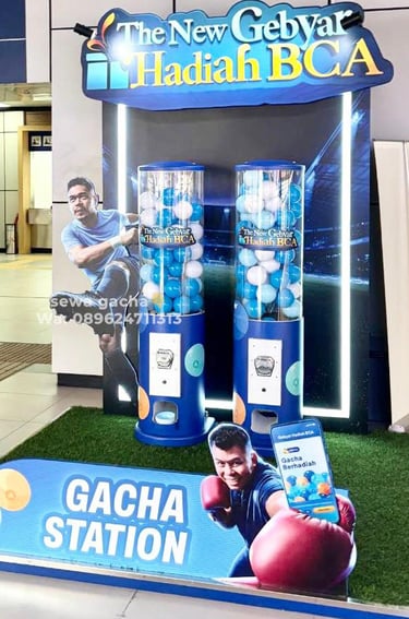 Sewa mesin gacha gachapon tabung