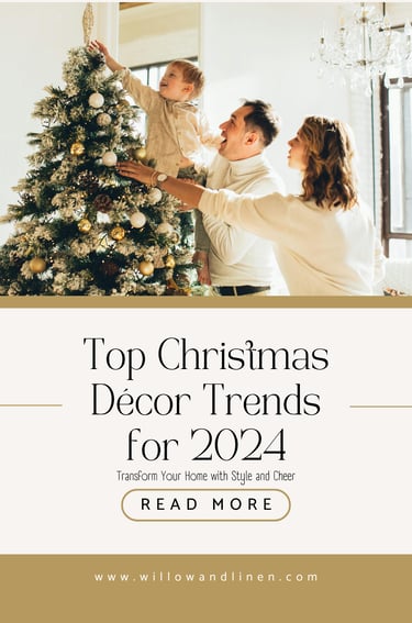 a woman and her son are looking at a christmas tree
